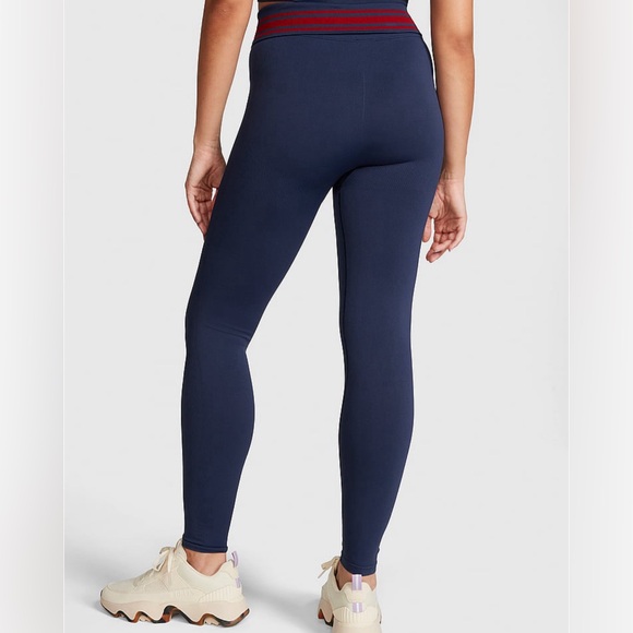 Victoria’s Secret Pink Seamless Fold Over Leggings-Blue/Wine size S NWT💙 - Picture 3 of 6
